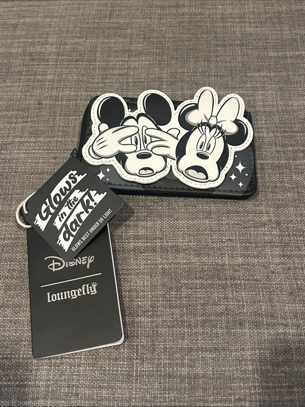 Loungefly Disney Mickey Mouse & Minnie Mouse Scared Glow-In-The-Dark Cardholder